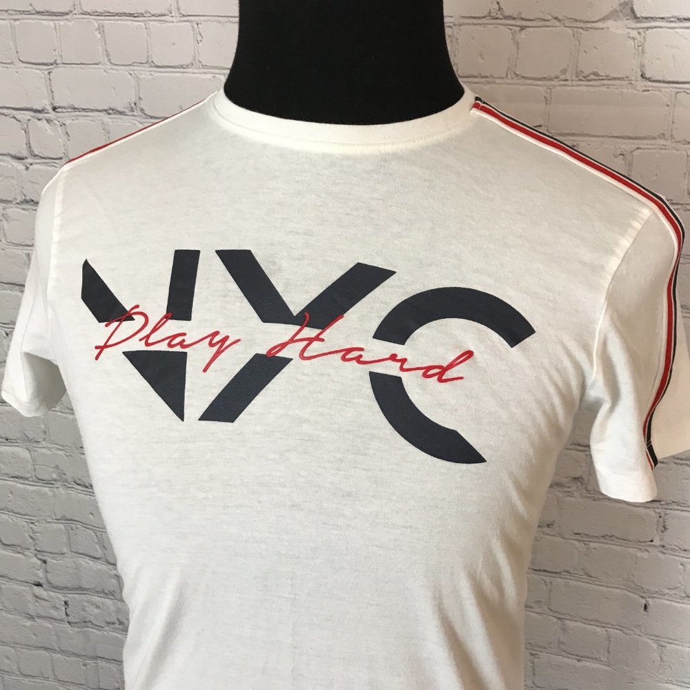 Clayton Tees Collection White Red Blue NYC T-Shirt - Picture 2 of 5